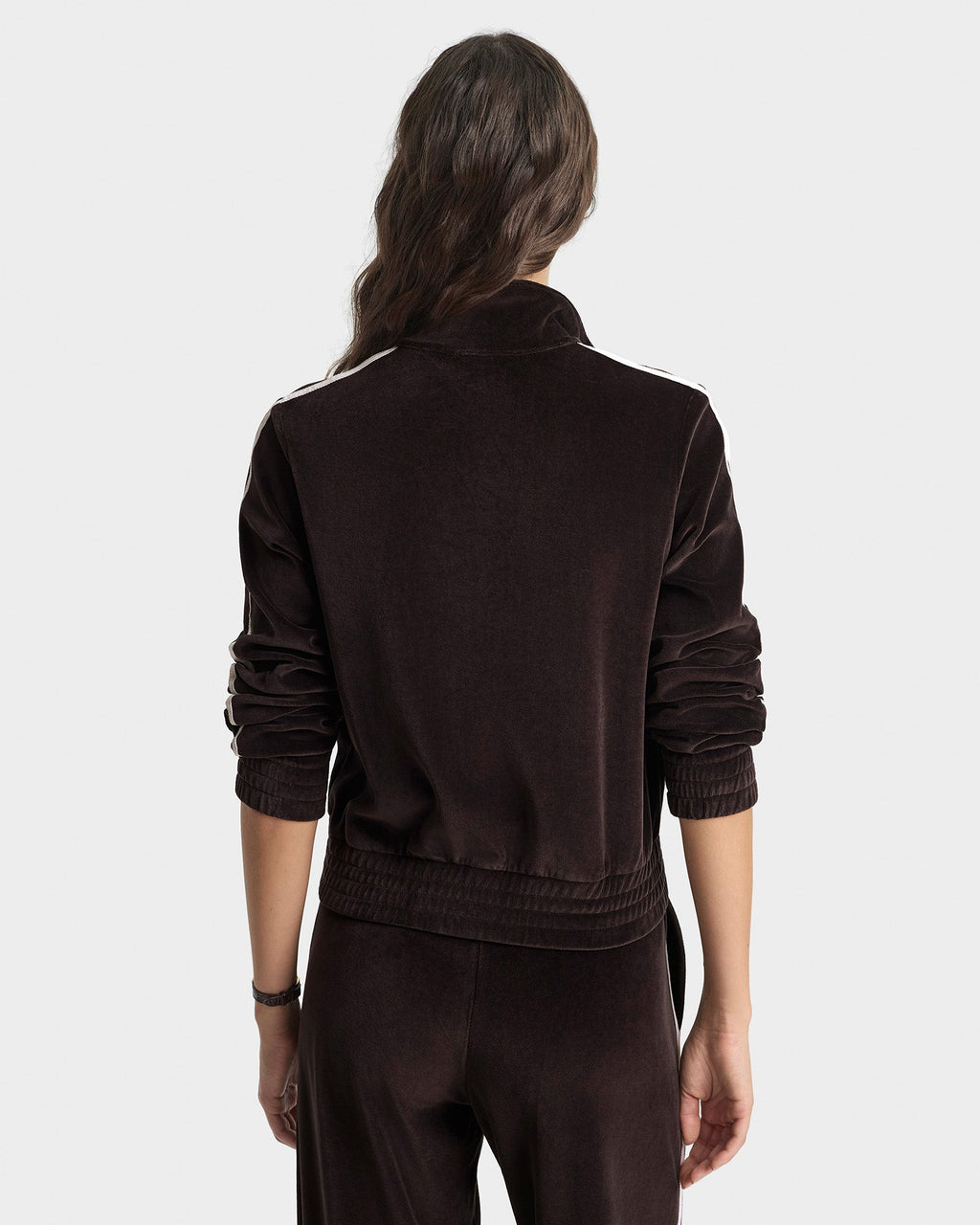 NY Crest Elio Velour Track Jacket - Chocolate