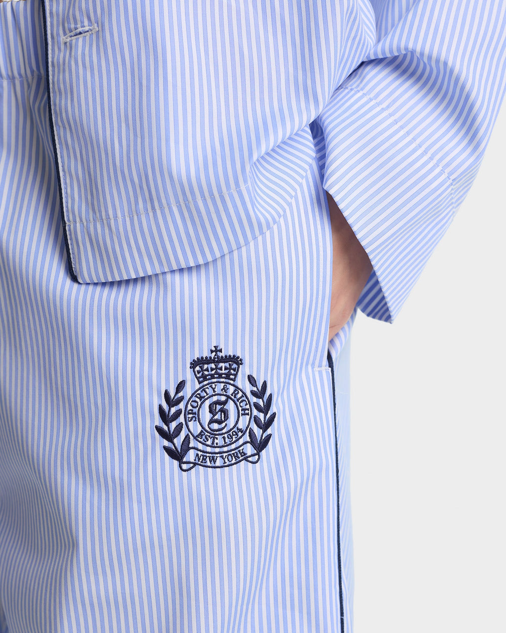 NY Crest Pyjama Pants - Blue Stripe