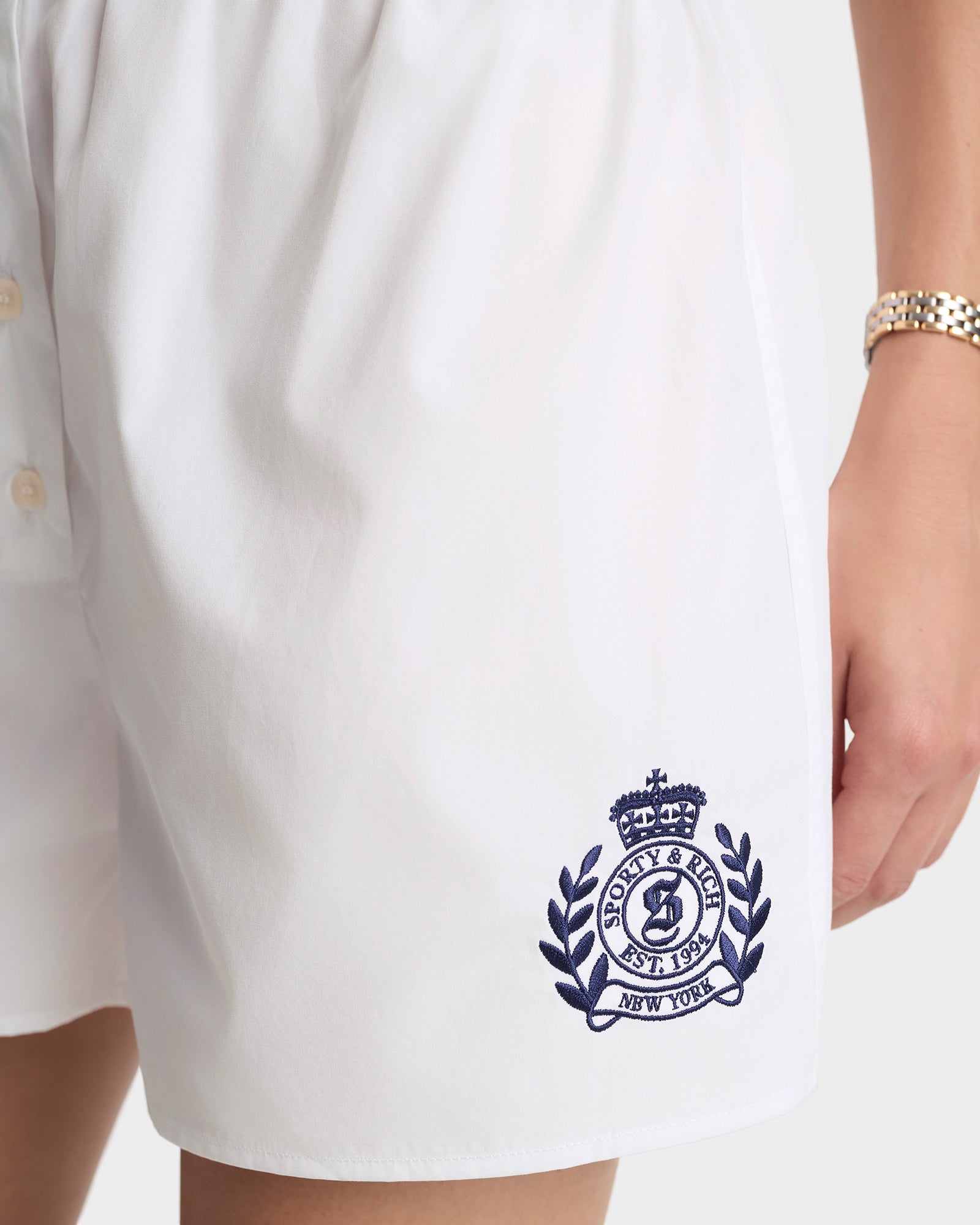 NY Crest Mini Boxer - White/Navy