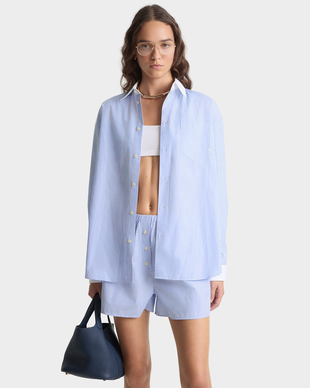 SRC Oversized Shirt - Blue Stripe