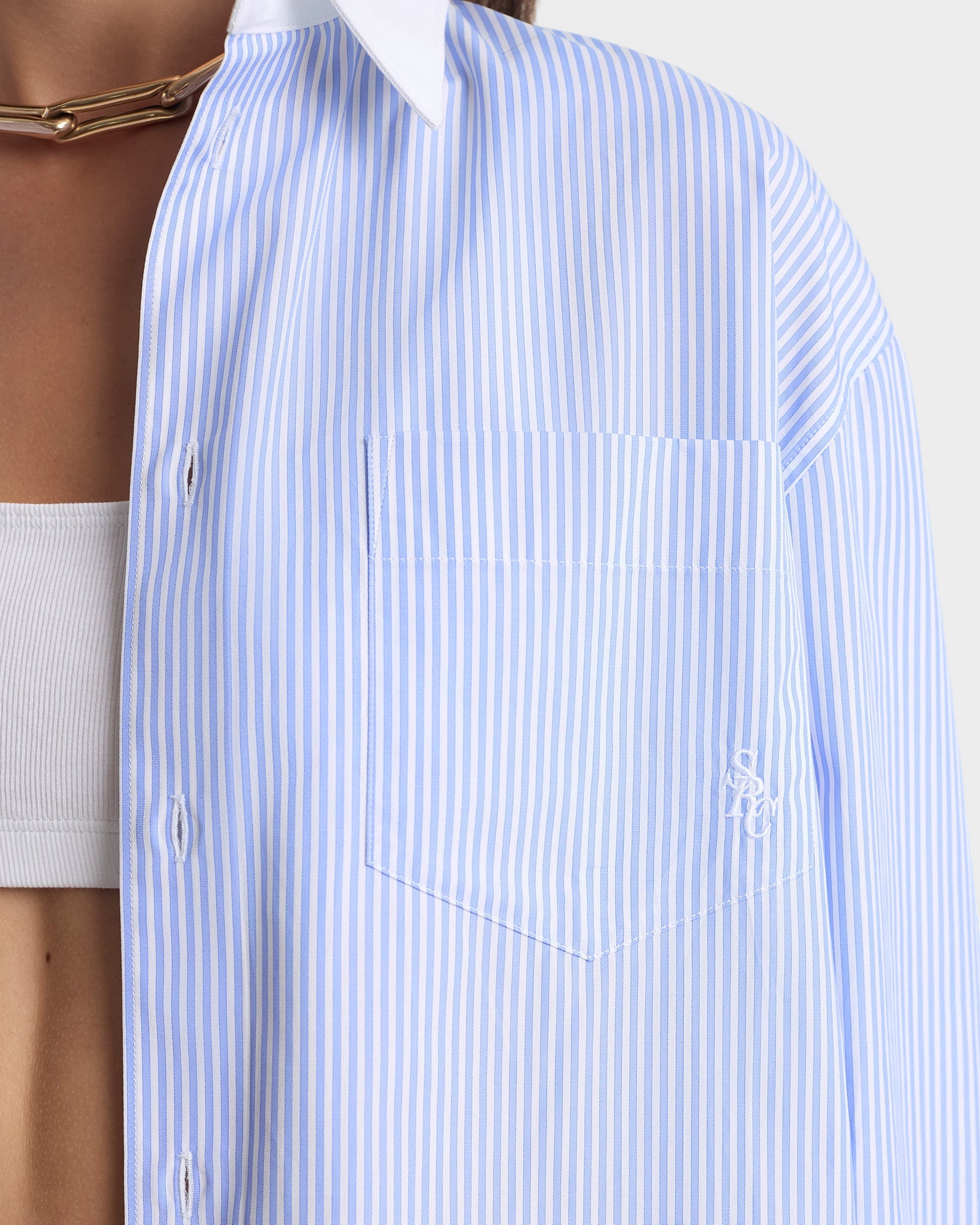 SRC Oversized Shirt - Blue Stripe