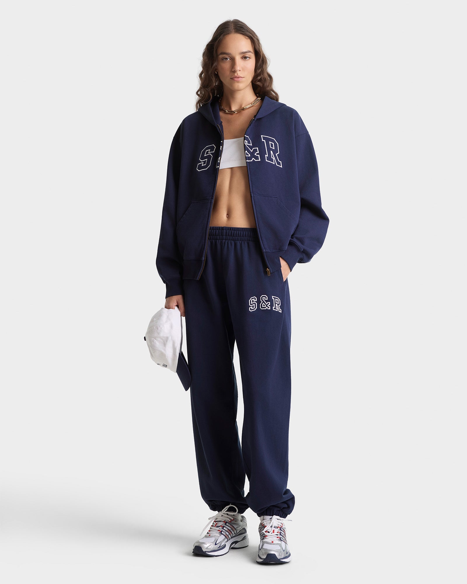 S&R Ivy Sweatpant - Navy/White