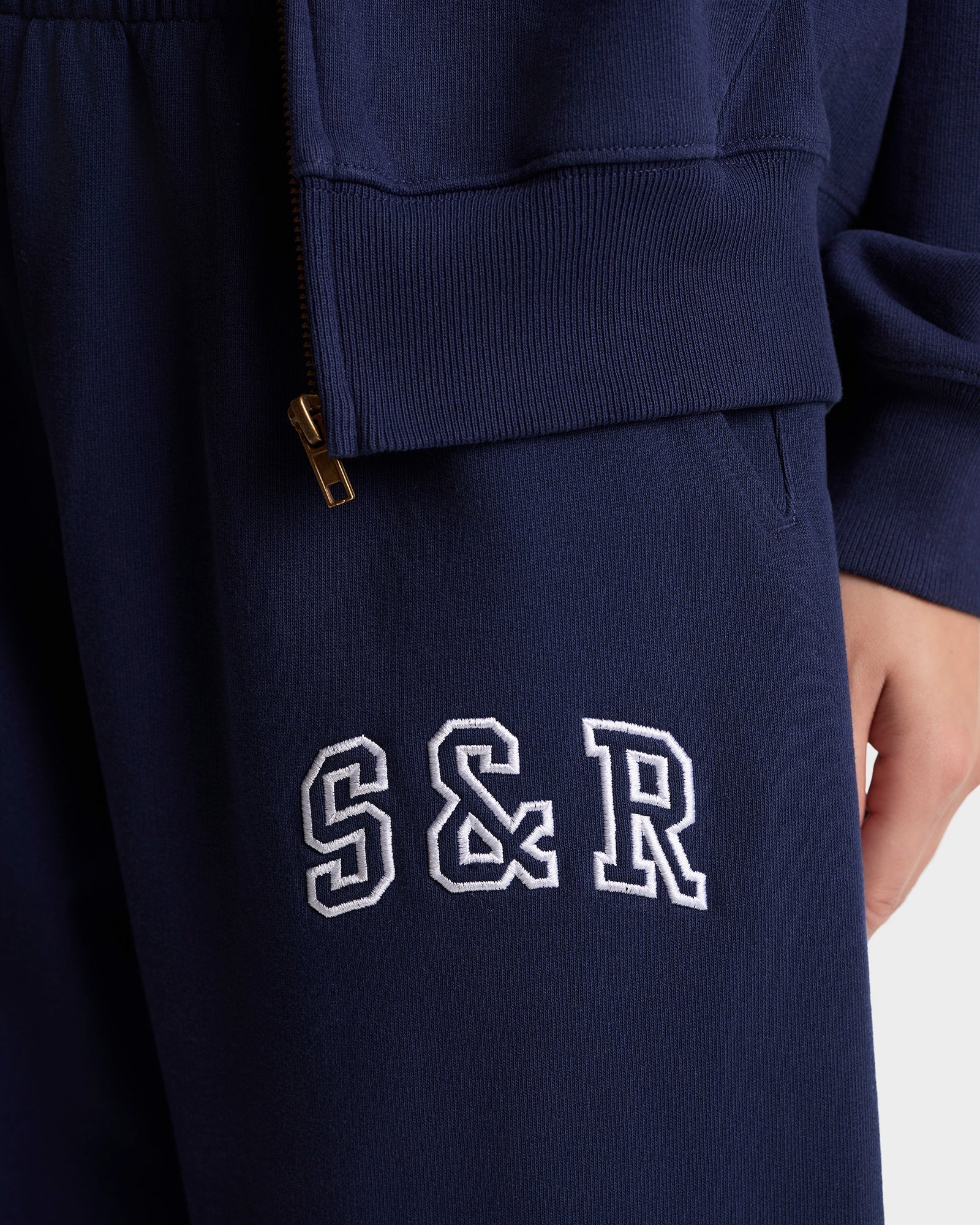 S&R Ivy Sweatpant - Navy/White