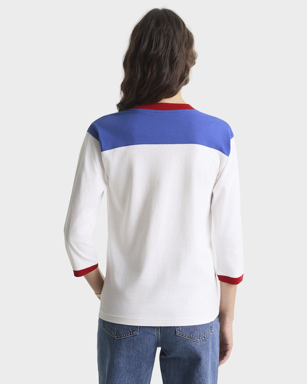 Wellness 94 Long Football Tee - White/Ruby/Team Blue