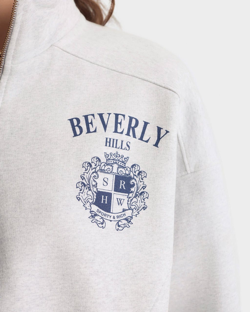 BH Crest Quarter Zip - Heather Gray/Navy