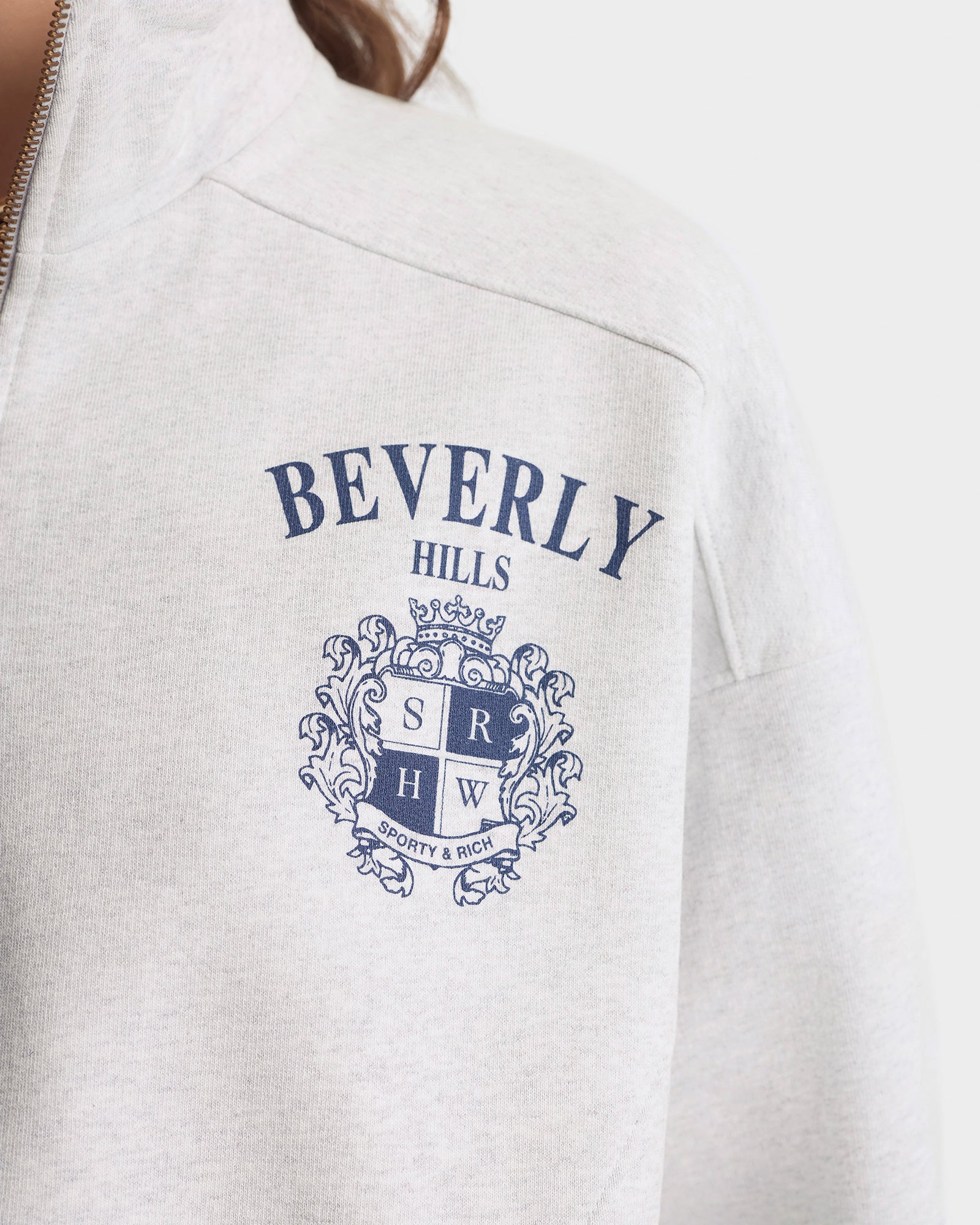 BH Crest Quarter Zip - Heather Gray/Navy