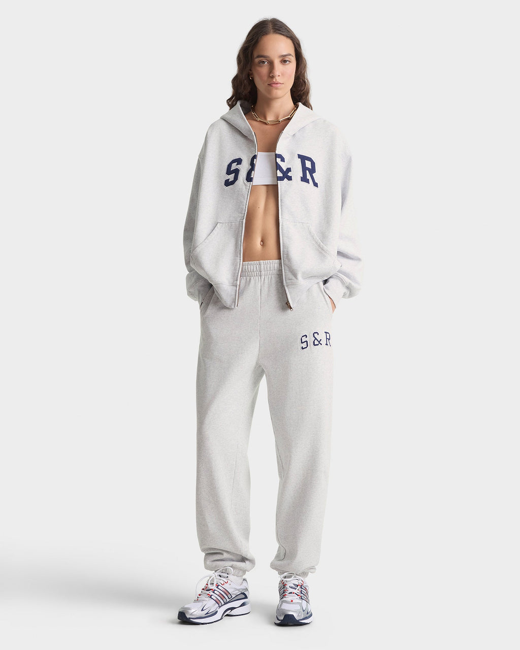 S&R Ivy Sweatpant - Heather Gray/Navy
