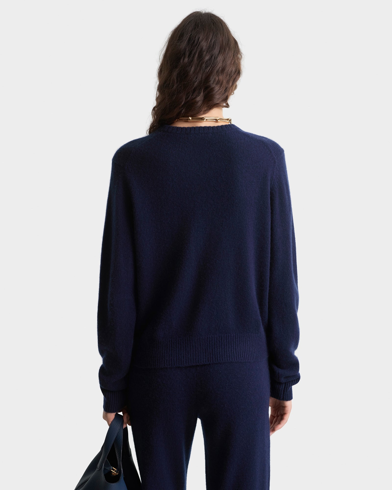 SRC Cashmere Cardigan - Navy/White