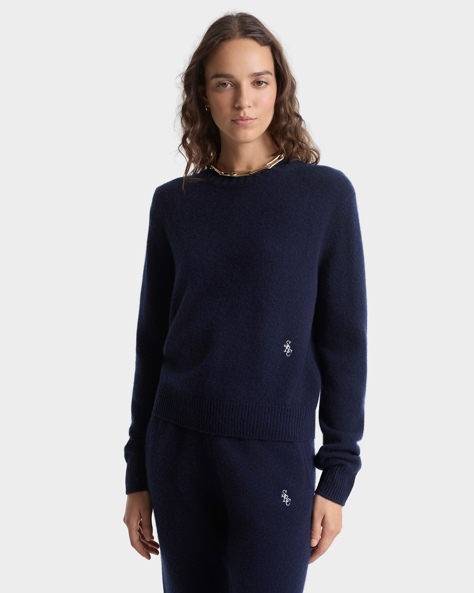 SRC Cashmere Sweater - Navy/White