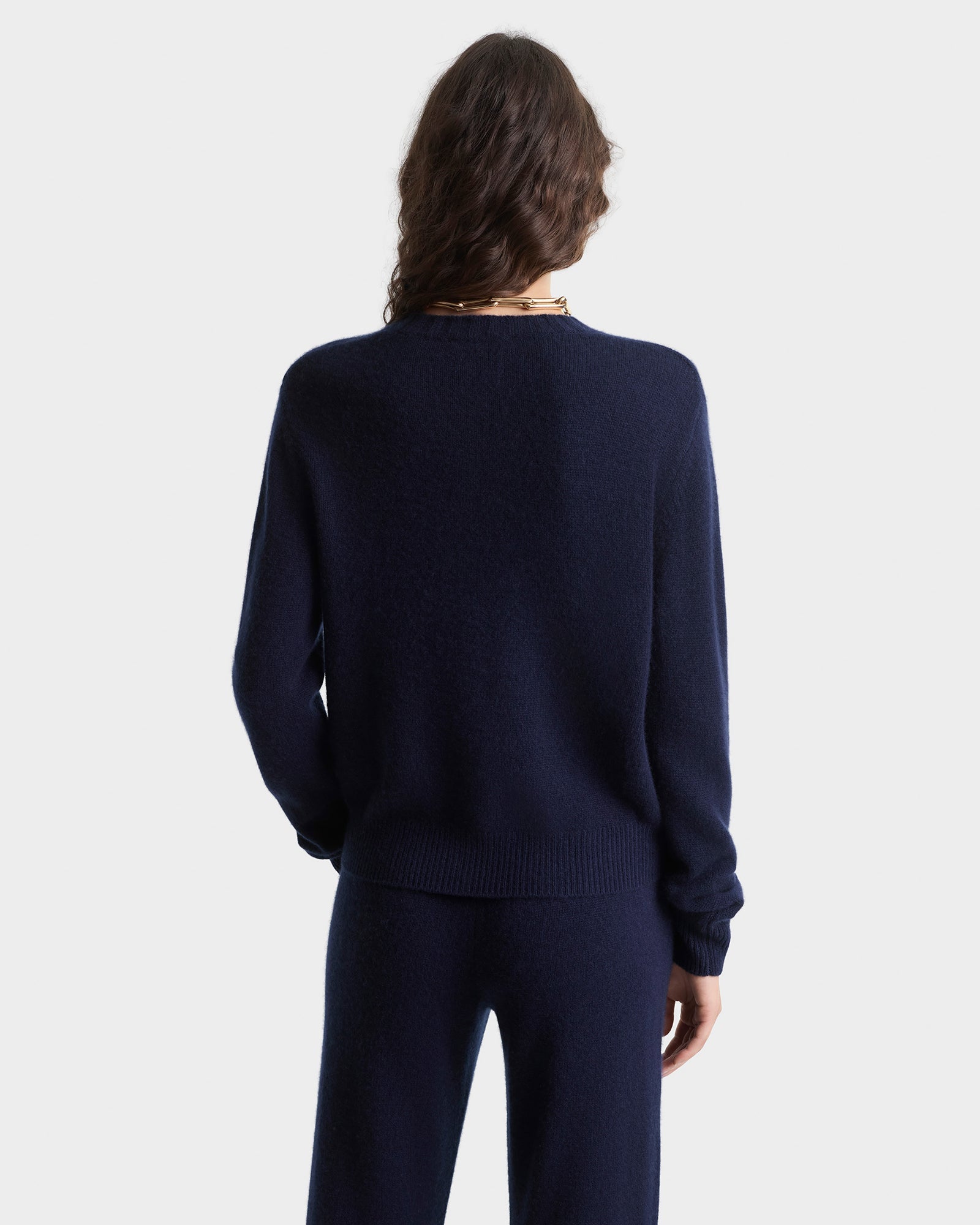 SRC Cashmere Sweater - Navy/White