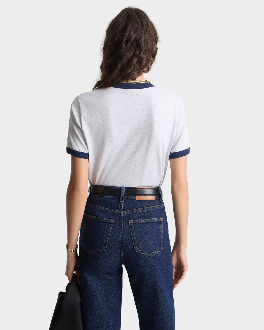 BH Riding Club Ringer Tee - Heather Gray/Dark Navy