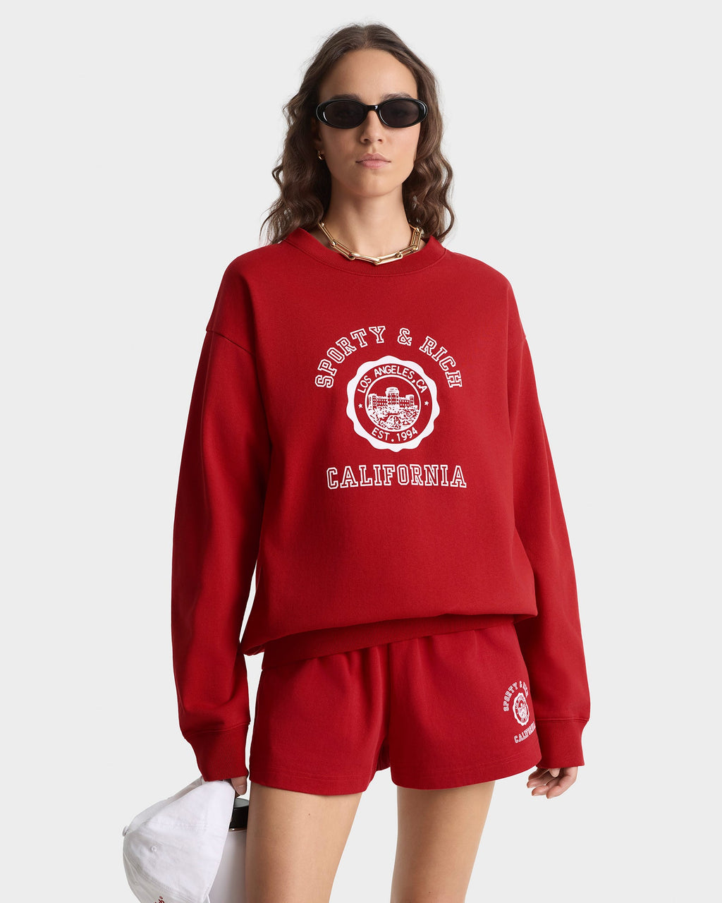 California Emblem Crewneck - Ruby/White