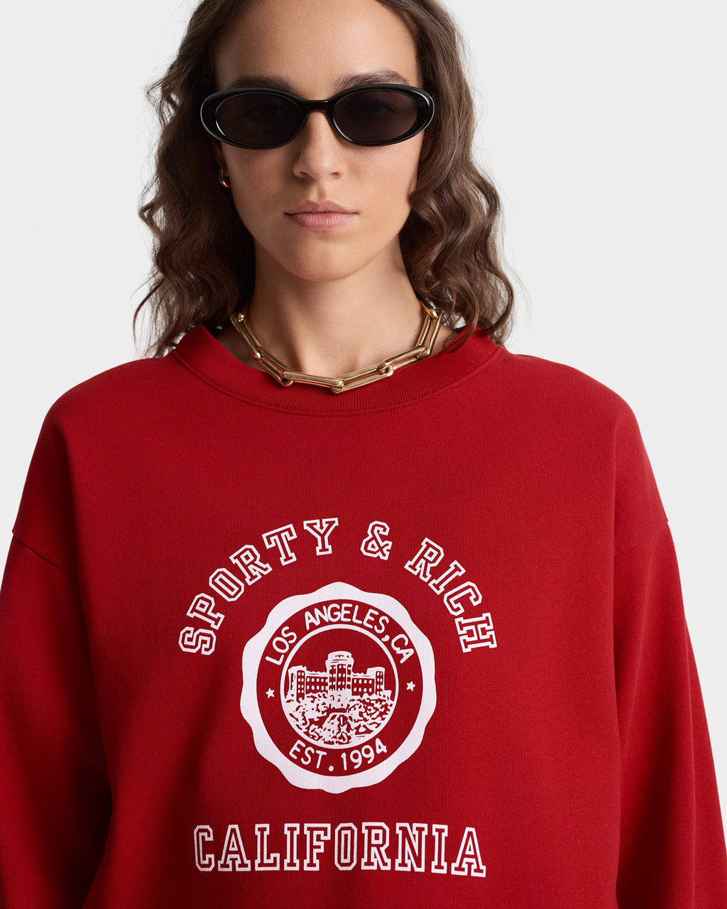 California Emblem Crewneck - Ruby/White