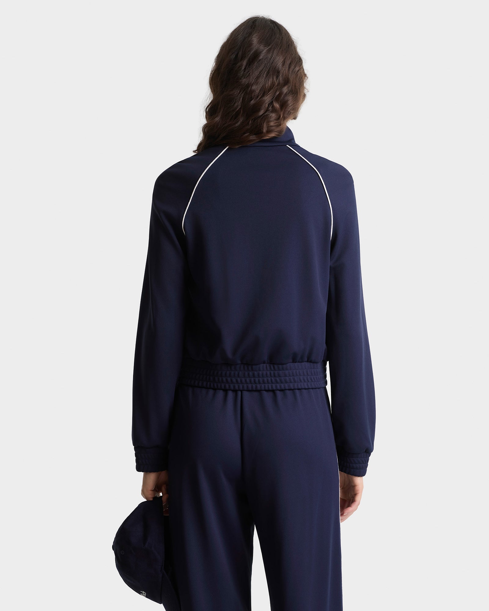 Serif Logo Retro Track Jacket - Navy/White