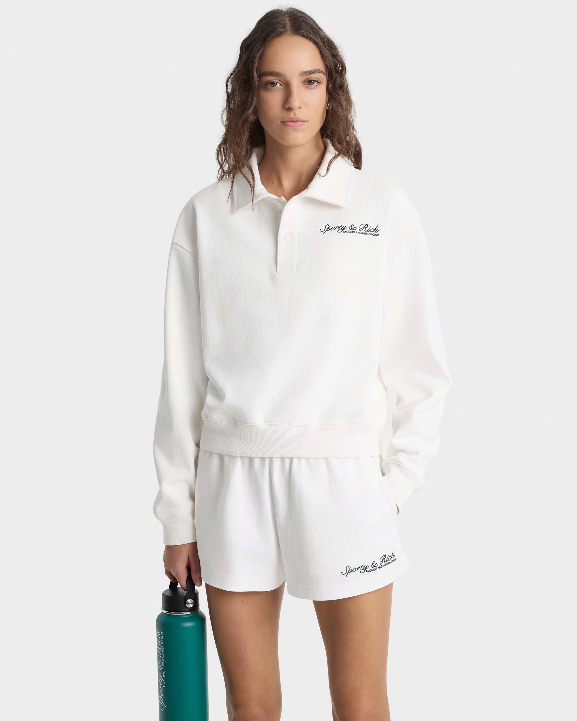 Syracuse Embroidered Polo - White/Forest