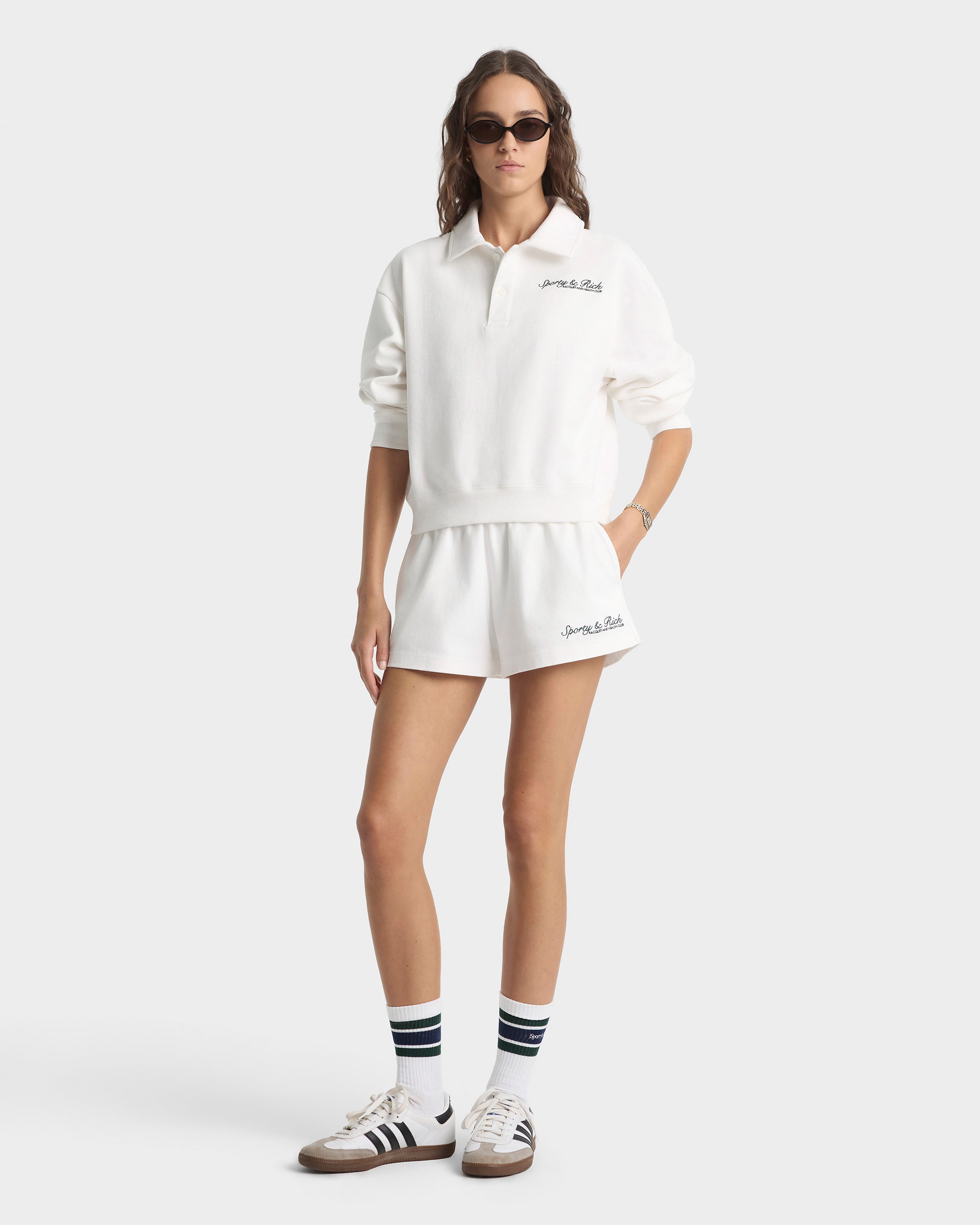 Syracuse Embroidered Disco Short - White