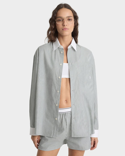 SRC Oversized Shirt - Forest striped