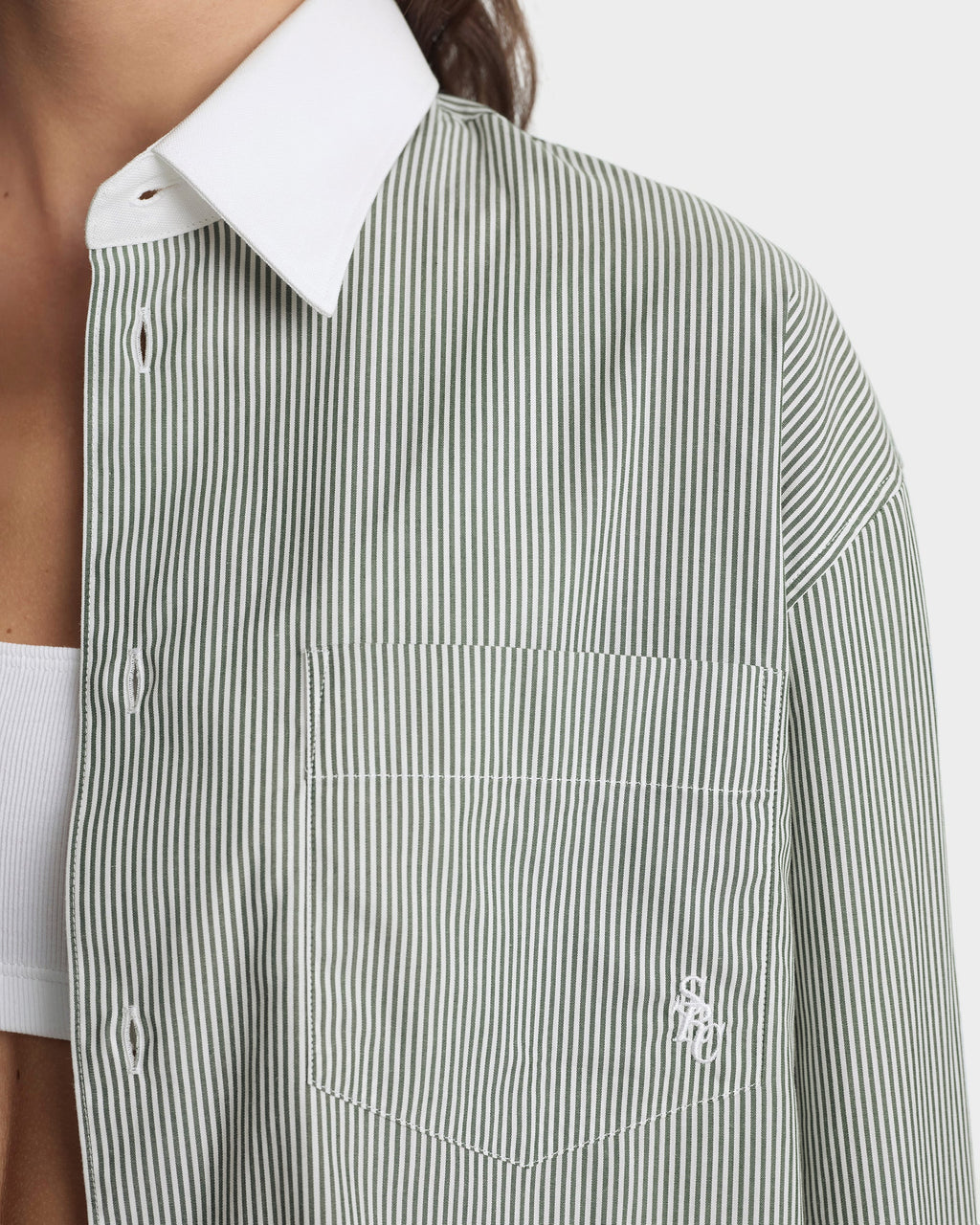 SRC Oversized Shirt - Forest striped