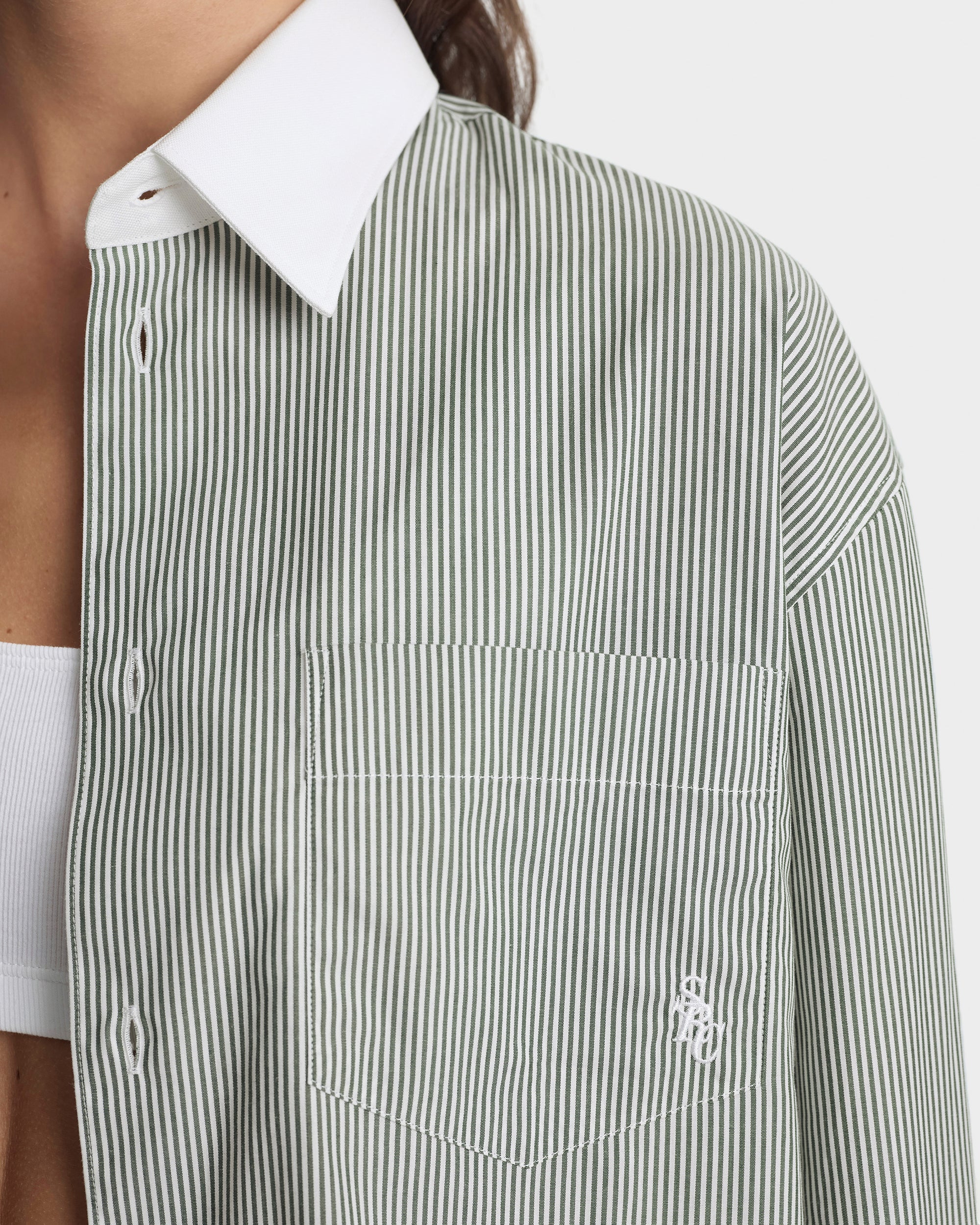 SRC Oversized Shirt - Forest striped