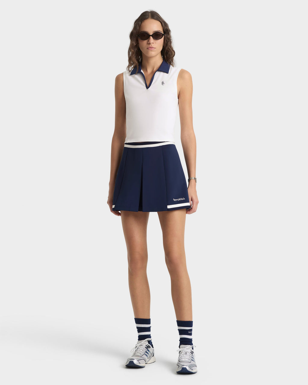 Serif Logo Mila Skirt - Navy/White