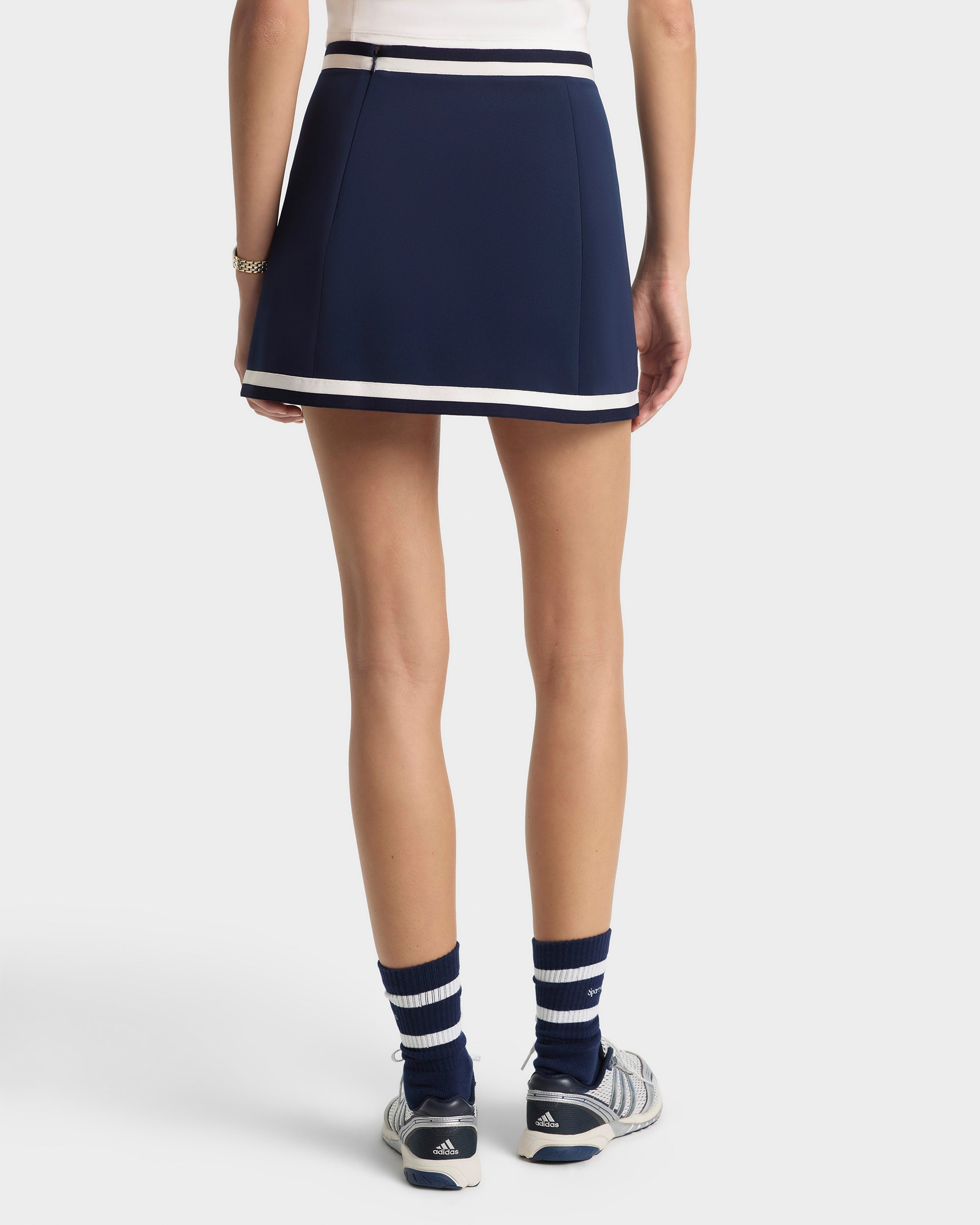 Serif Logo Mila Skirt - Navy/White