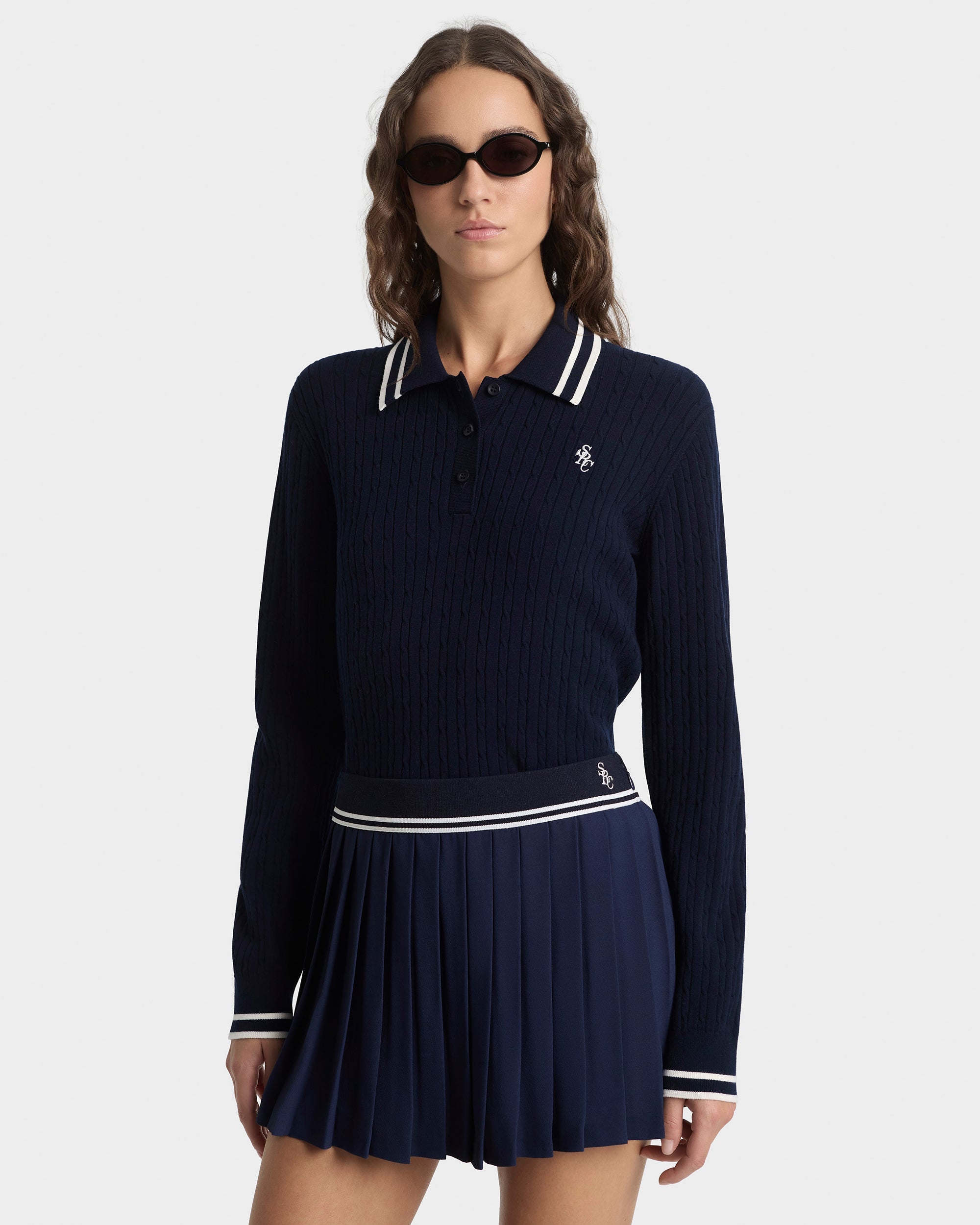 SRC Abigail Skirt - Navy/Ecru