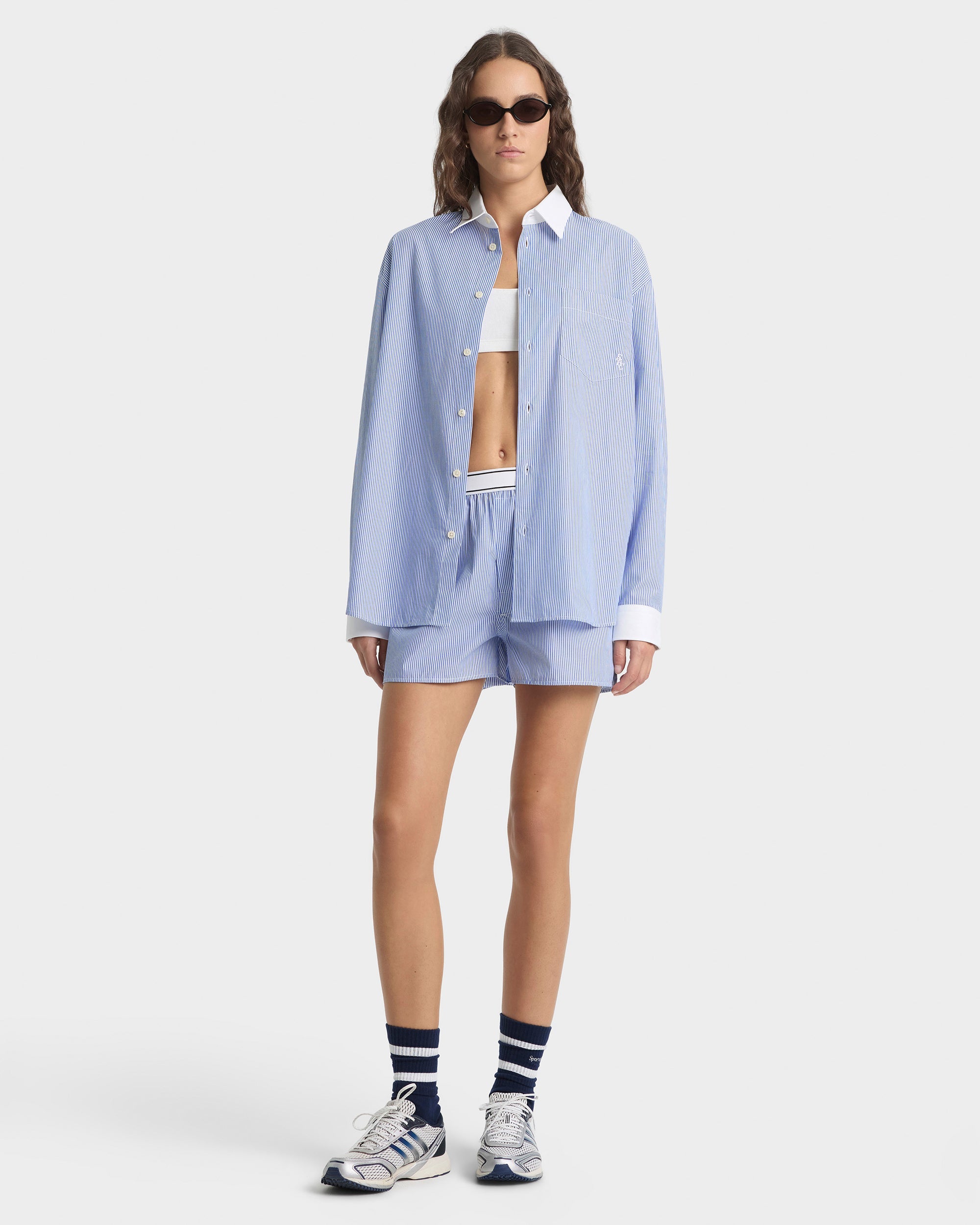SRC Oversized Shirt - Navy Stripe