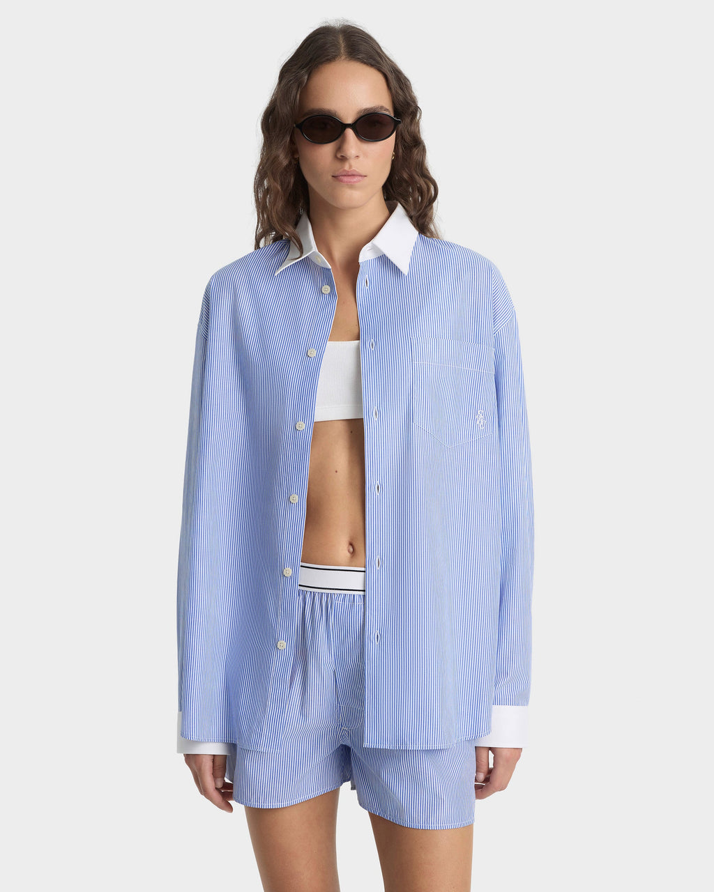 SRC Oversized Shirt - Navy Stripe