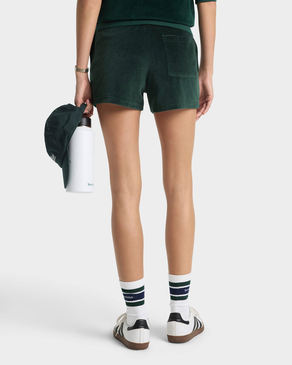 Crown Tennis Velour Short - Forest/Ecru