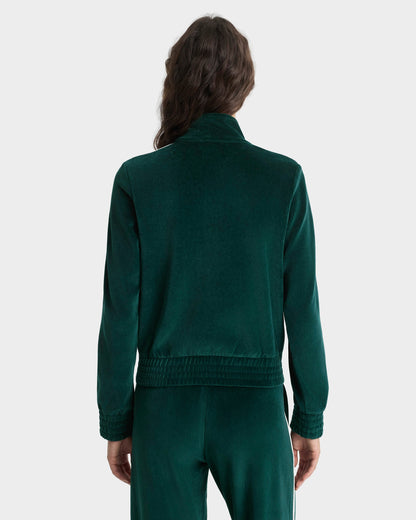 Crown Tennis Elio Velour Track Jacket - Forest/Ecru