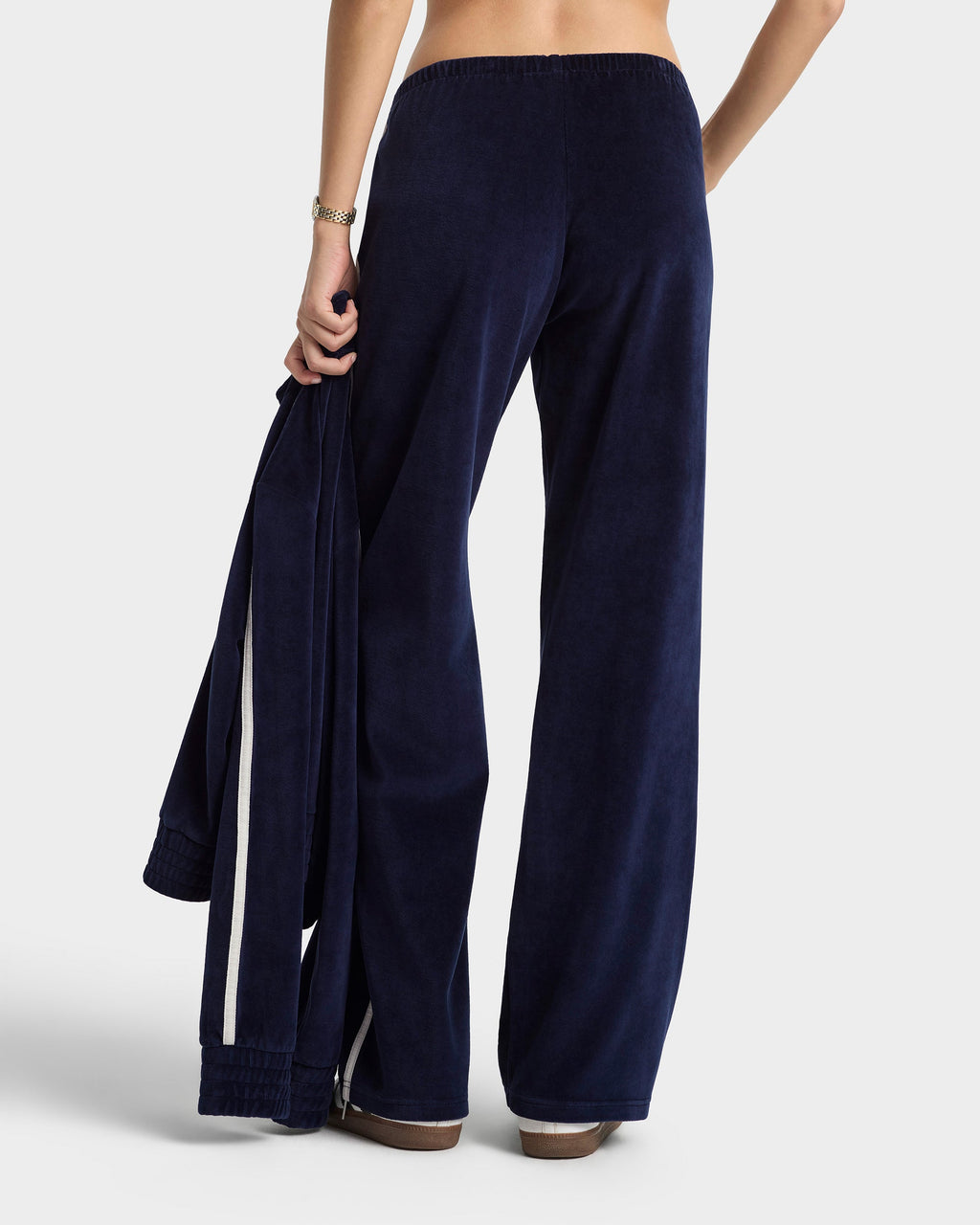 Crown Tennis Velour Sweatpant - Navy/Ecru