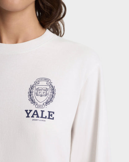 Yale Crest Longsleeve T-Shirt - White