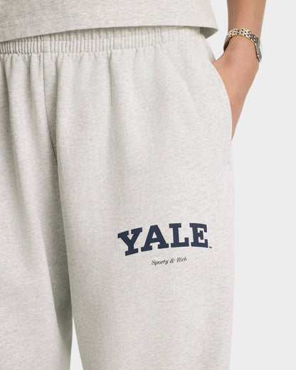 Yale Classic Wide Sweatpant - Heather Gray/Navy