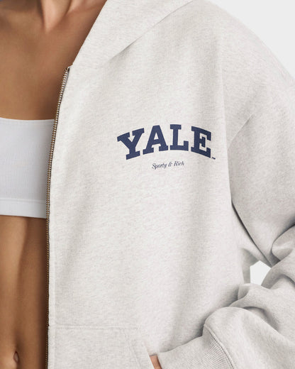 Yale Classic Zip Hoodie - Heather Gray/Navy