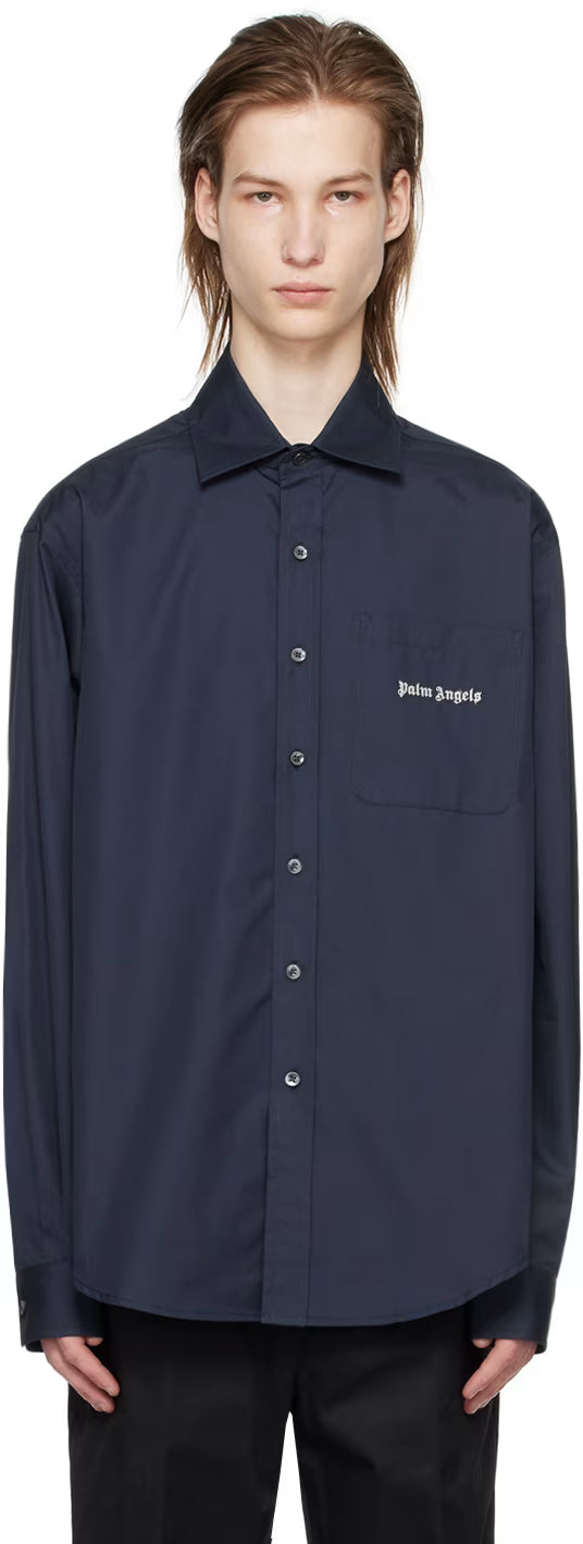 Navy Embroidered Shirt