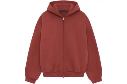 Fear of God Essentials Heavy Fleece Fullzip Hoodie Crimson