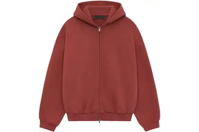 Fear of God Essentials Heavy Fleece Fullzip Hoodie Crimson