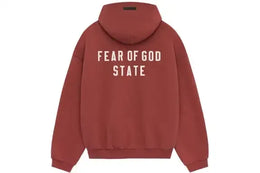 Fear of God Essentials Heavy Fleece Fullzip Hoodie Crimson
