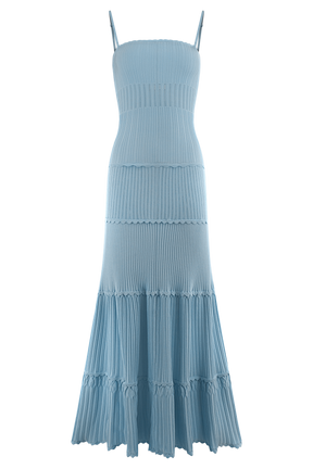 Finley Pointelle Knit Maxi Dress - Cornflower Blue