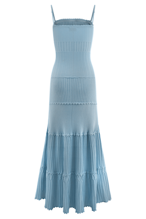 Finley Pointelle Knit Maxi Dress - Cornflower Blue