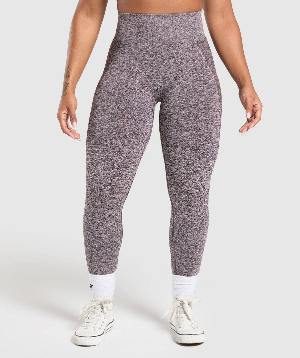 Gymshark Flex High Waisted Leggings - Plum Brown/White Marl