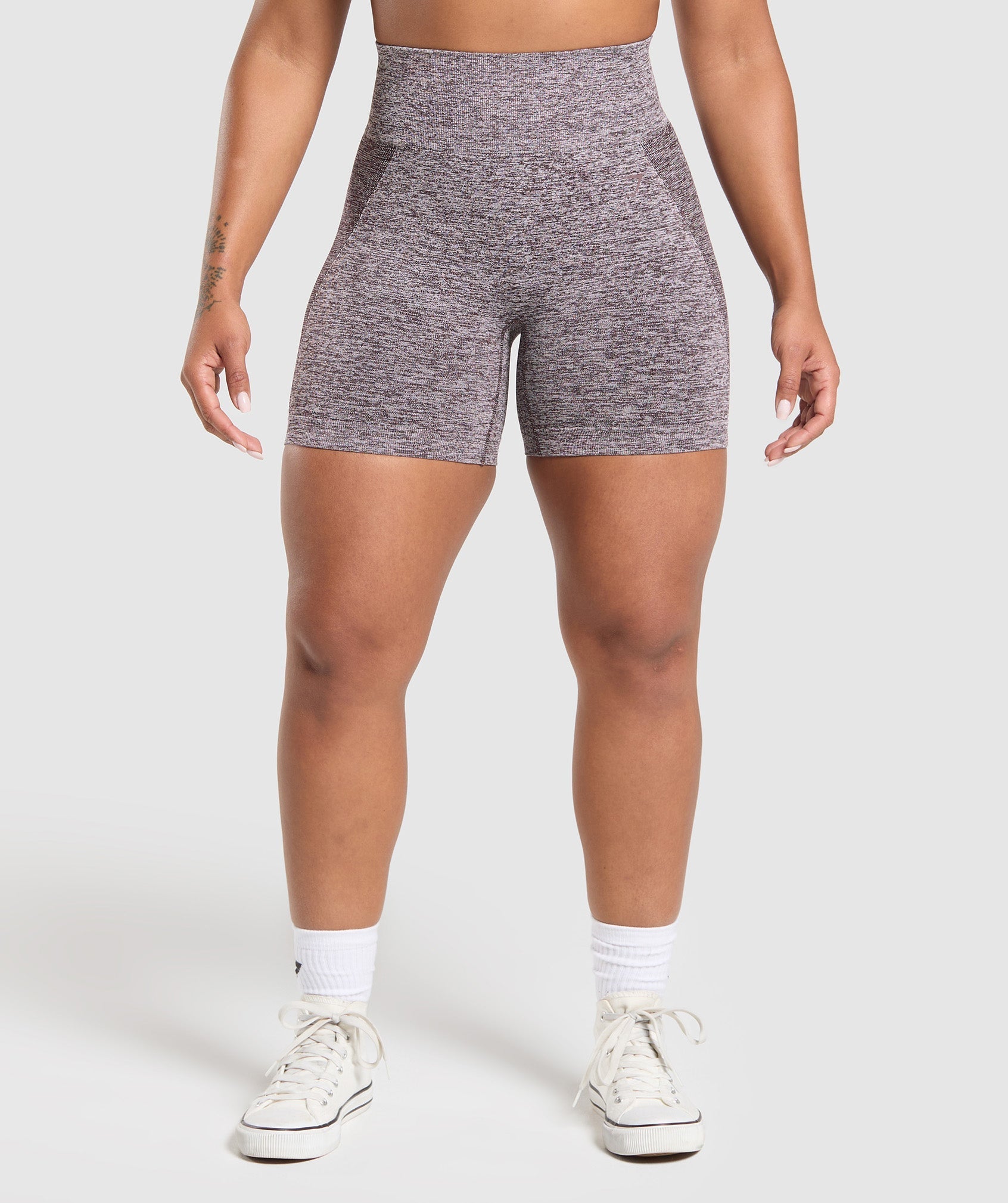 Gymshark Flex Shorts - Plum Brown/White Marl