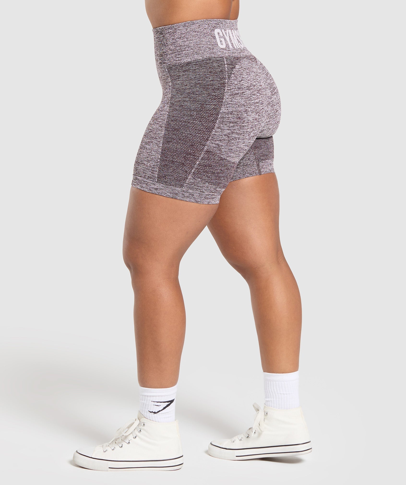 Gymshark Flex Shorts - Plum Brown/White Marl