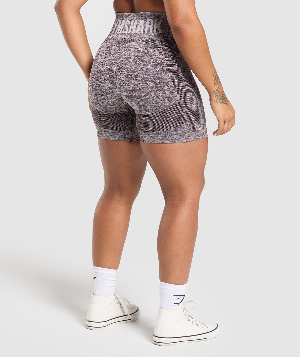 Gymshark Flex Shorts - Plum Brown/White Marl