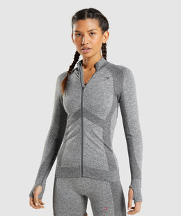 Gymshark Flex Zip Through Jacket - Charcoal Marl