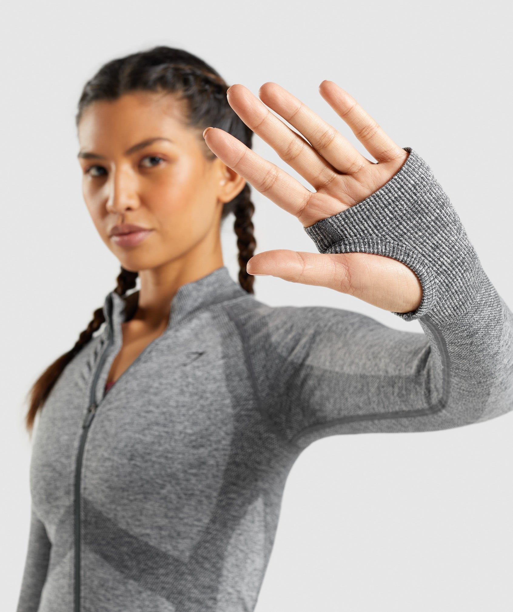 Gymshark Flex Zip Through Jacket - Charcoal Marl