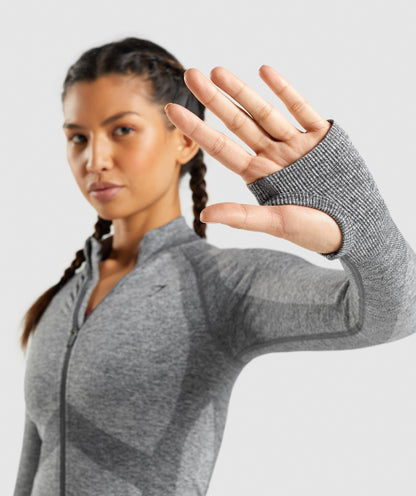 Gymshark Flex Zip Through Jacket - Charcoal Marl