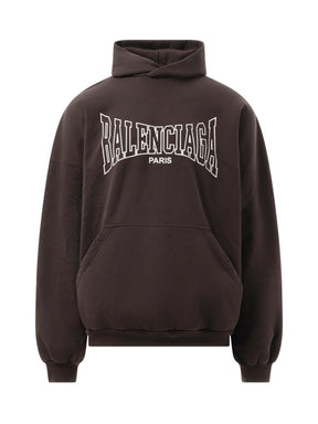 Balenciaga Boxing Large Fit Hoodie in Washed Black
