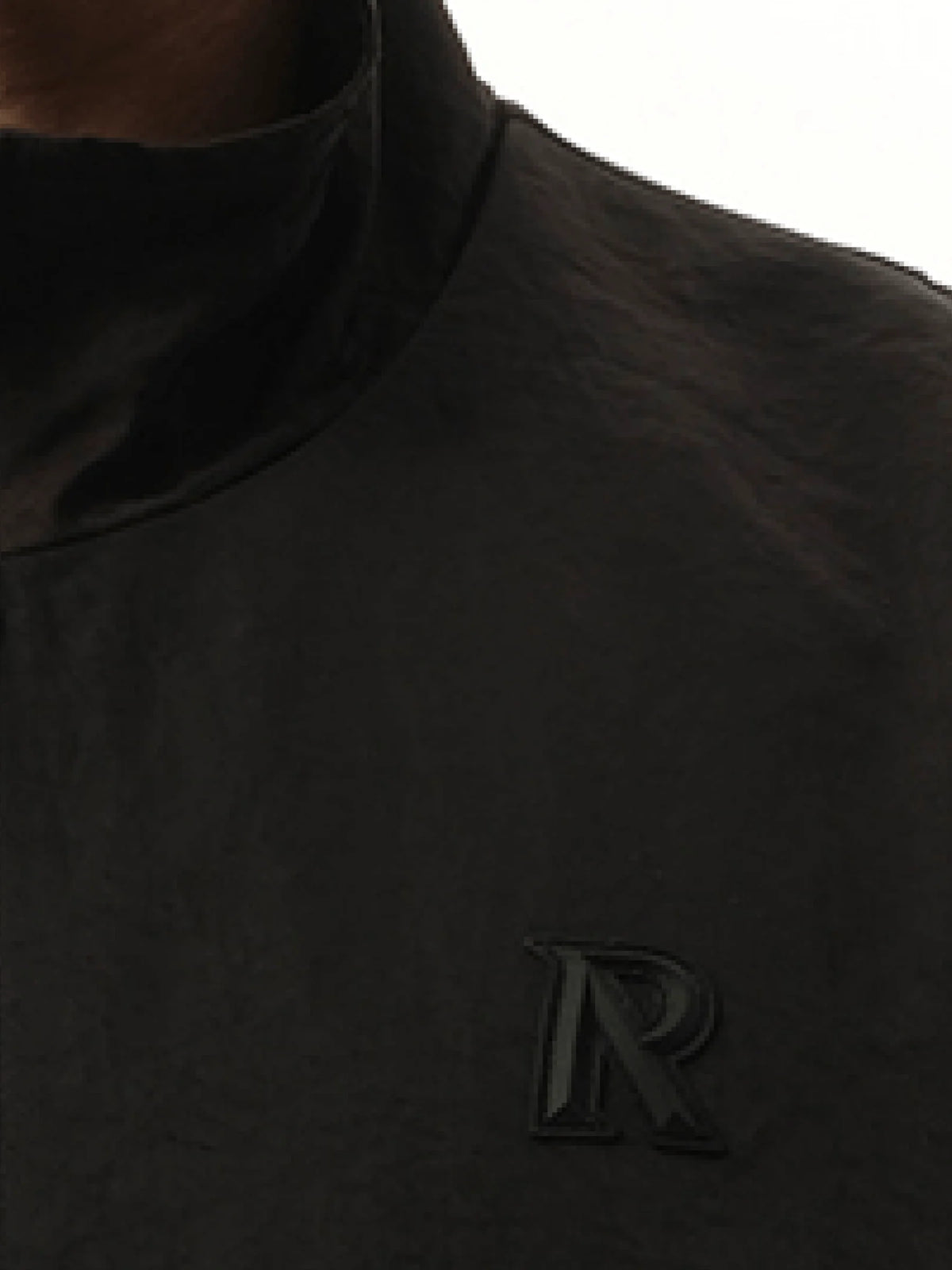Nylon Track Jacket in Jet Black