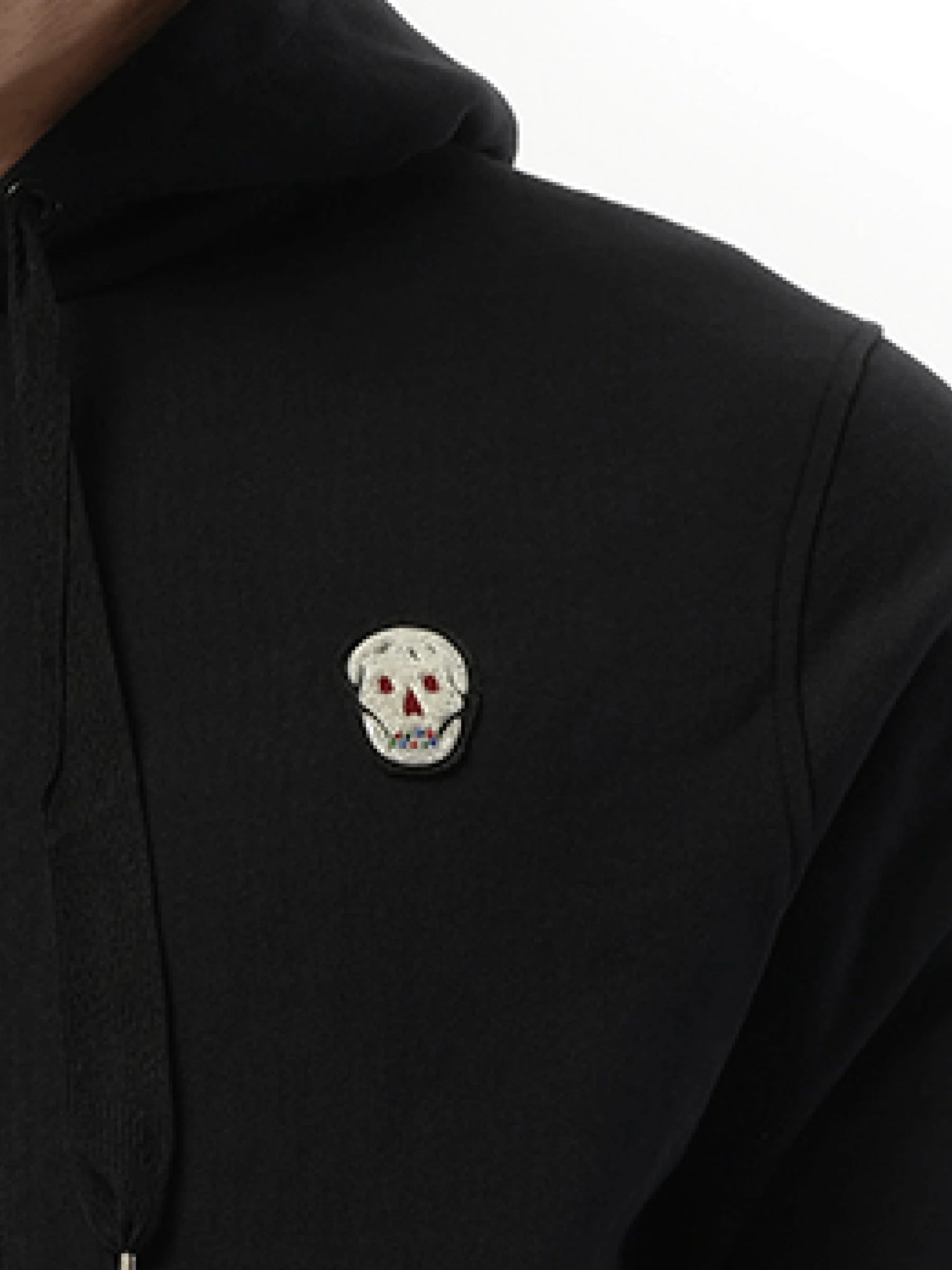 Zip Long Hoodie in Black